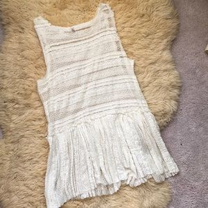 Free people off white cream lace top
